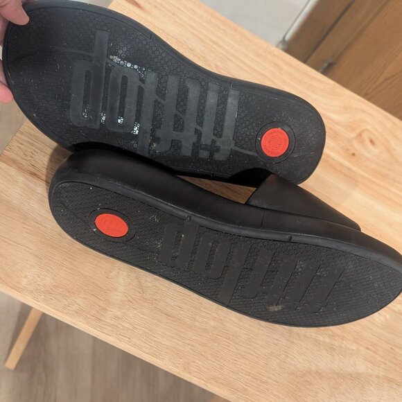 FitFlop Black !Qushion Deluxe Slides-Women's Size 9 - Picture 5 of 5